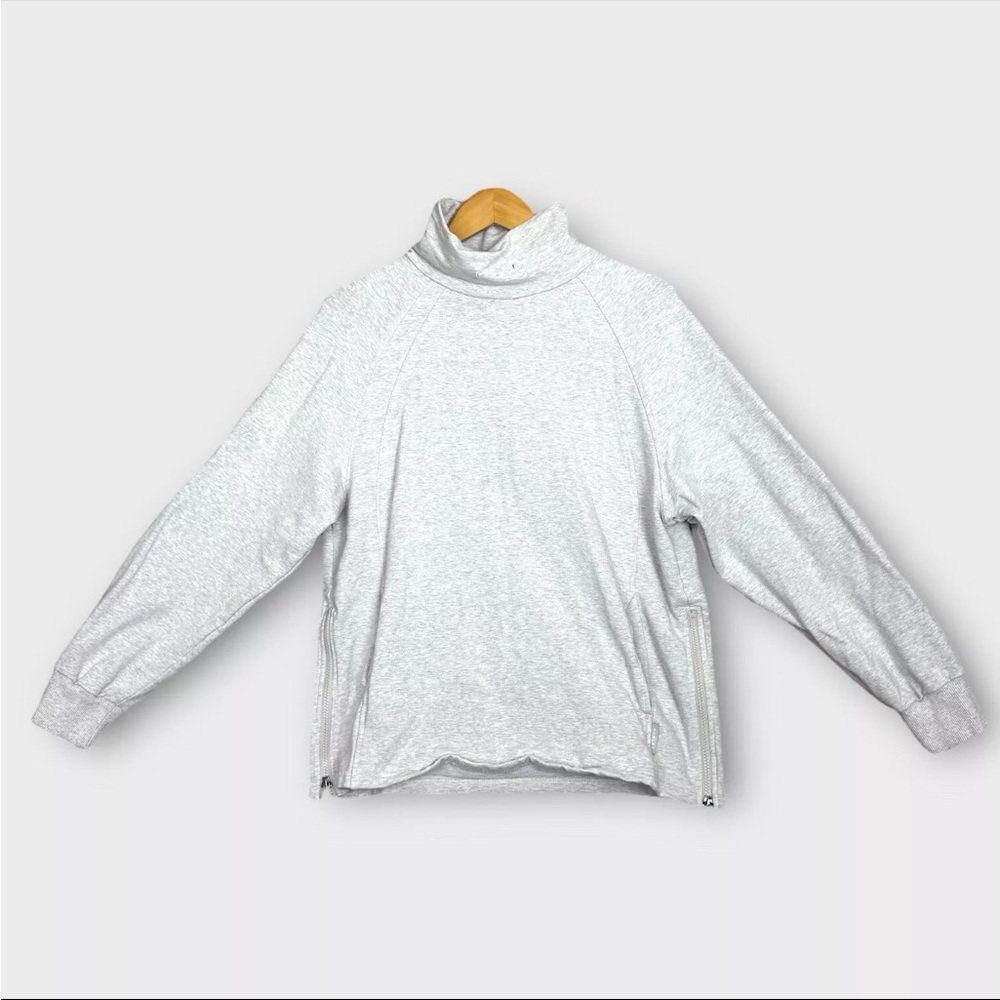 VARLEY Atlas Sweatshirt Pullover Oversized Side Zippers Women's Sz Medium Beige